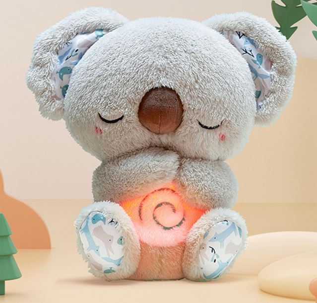 Breathing koala sleep companion plush toy for calming bedtime routines
